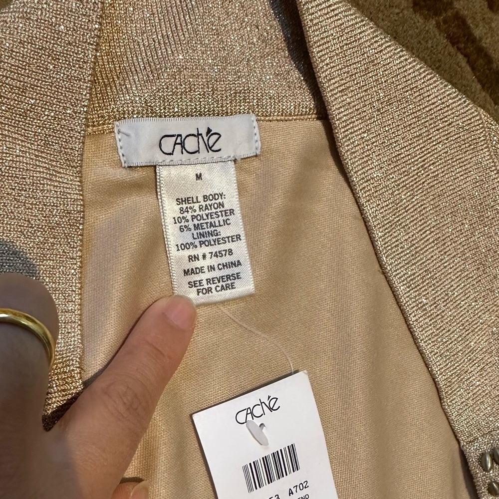 Cache Gold One Shoulder Dress - Picture 4 of 6